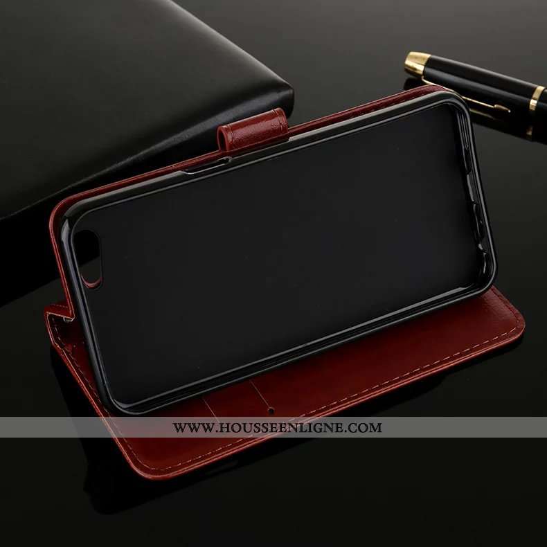 Housse Xiaomi Redmi 6 Protection Cuir Marron Coque Petit Incassable Jeunesse