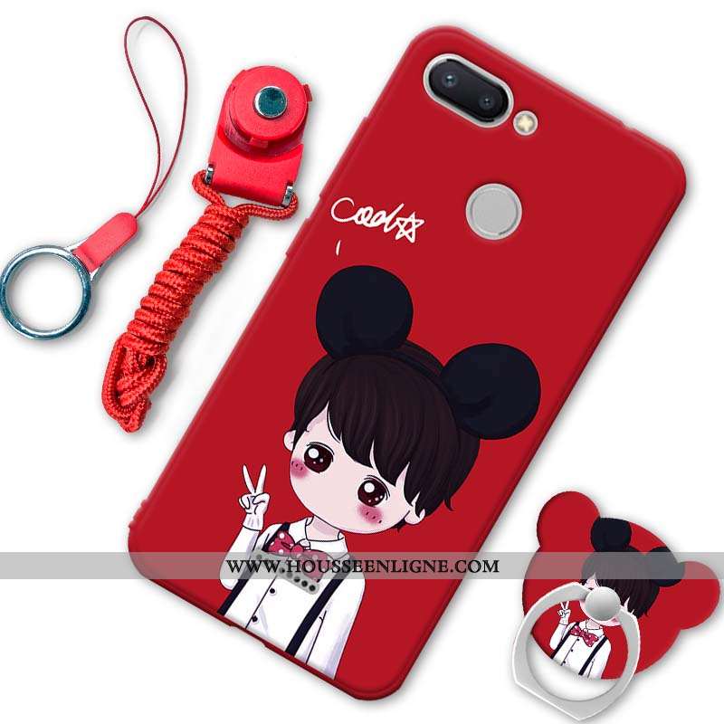 Housse Xiaomi Redmi 6 Protection Délavé En Daim Silicone Incassable Petit Coque Créatif Noir