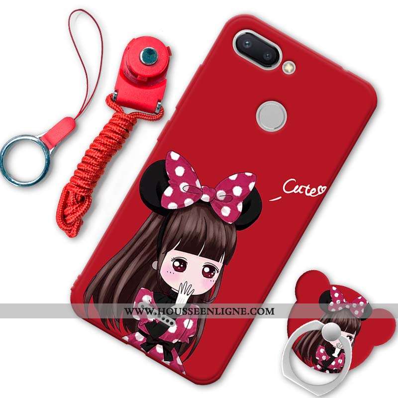 Housse Xiaomi Redmi 6 Protection Délavé En Daim Silicone Incassable Petit Coque Créatif Noir