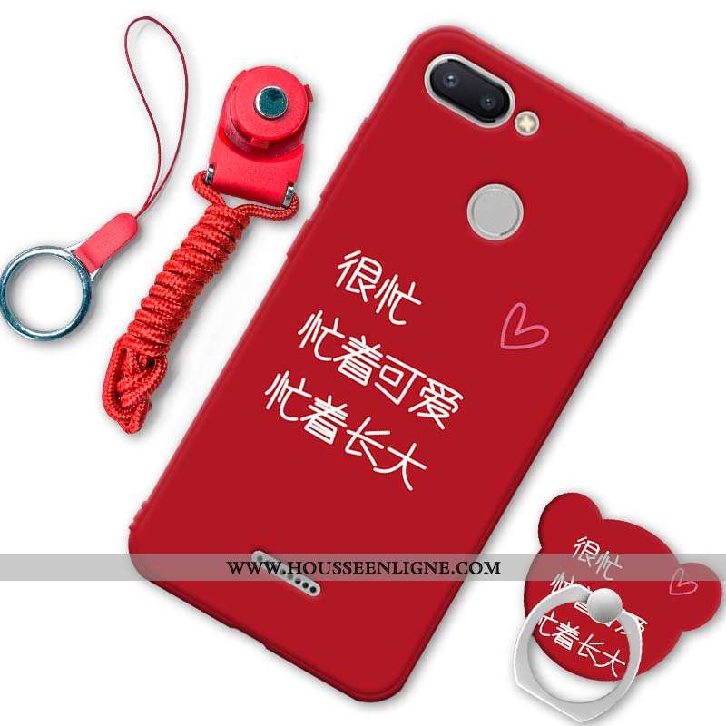 Housse Xiaomi Redmi 6 Protection Délavé En Daim Silicone Incassable Petit Coque Créatif Noir
