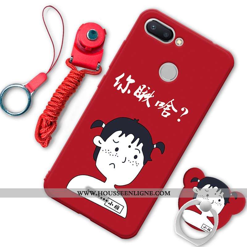 Housse Xiaomi Redmi 6 Protection Délavé En Daim Silicone Incassable Petit Coque Créatif Noir