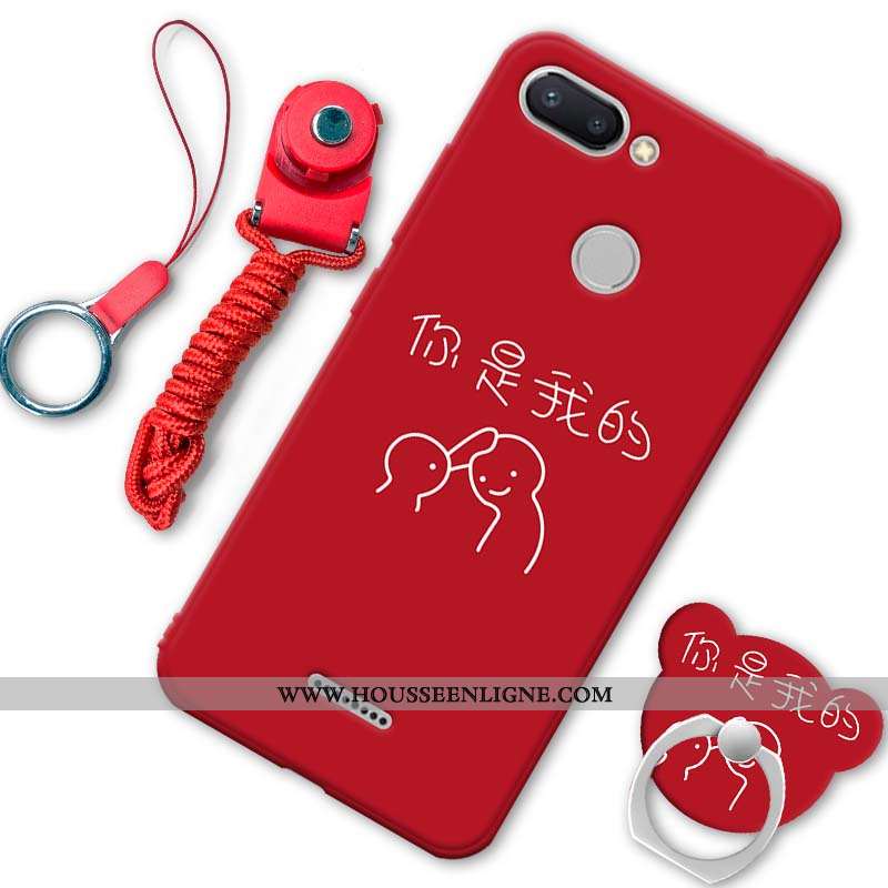 Housse Xiaomi Redmi 6 Protection Délavé En Daim Silicone Incassable Petit Coque Créatif Noir
