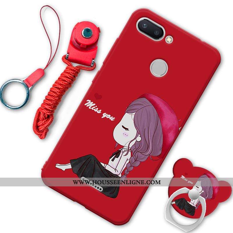 Housse Xiaomi Redmi 6 Protection Délavé En Daim Silicone Incassable Petit Coque Créatif Noir