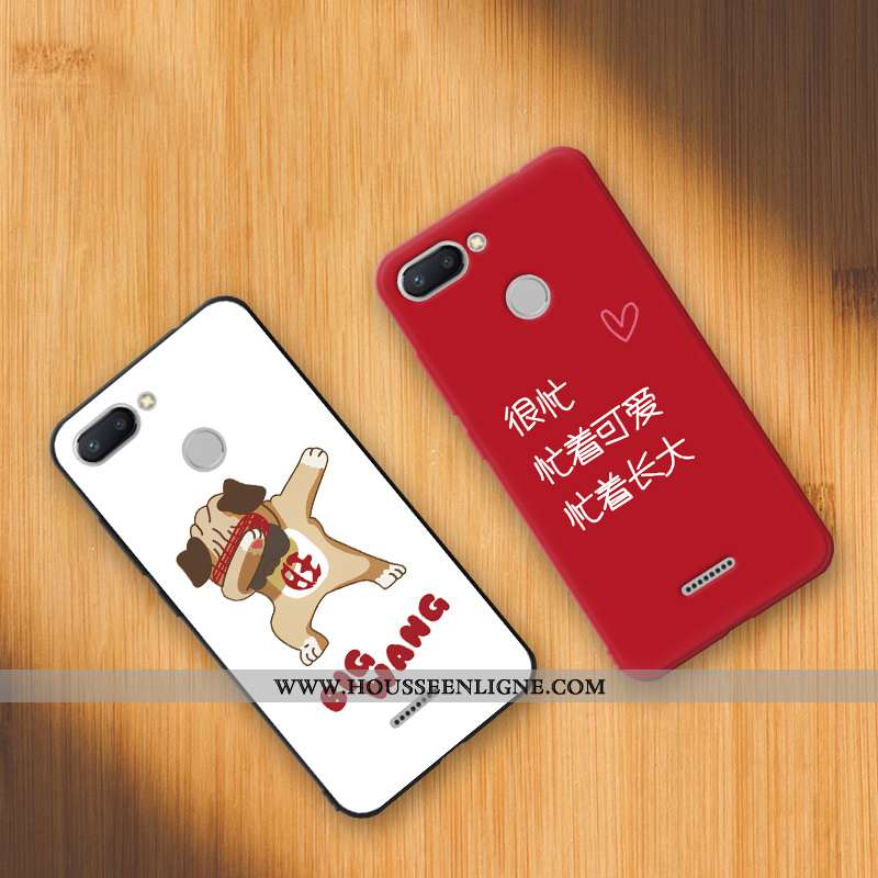 Housse Xiaomi Redmi 6 Protection Délavé En Daim Silicone Incassable Petit Coque Créatif Noir