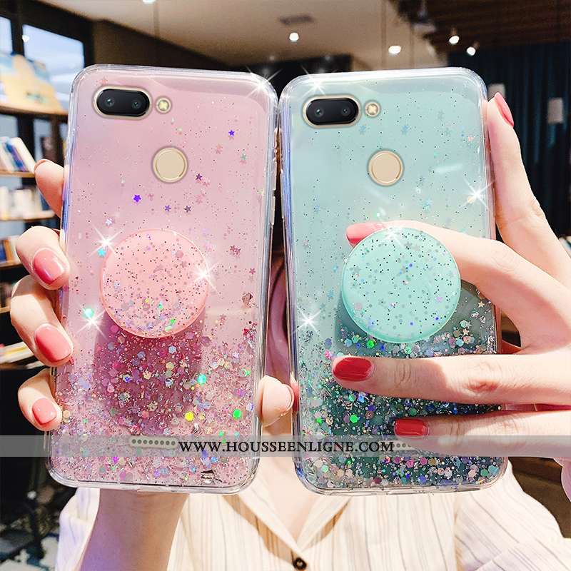 Housse Xiaomi Redmi 6 Protection Transparent Mode Délavé En Daim Étui Simple Créatif Rose