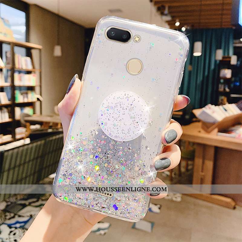 Housse Xiaomi Redmi 6 Protection Transparent Mode Délavé En Daim Étui Simple Créatif Rose
