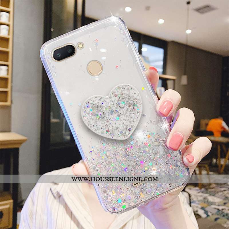 Housse Xiaomi Redmi 6 Protection Transparent Mode Délavé En Daim Étui Simple Créatif Rose