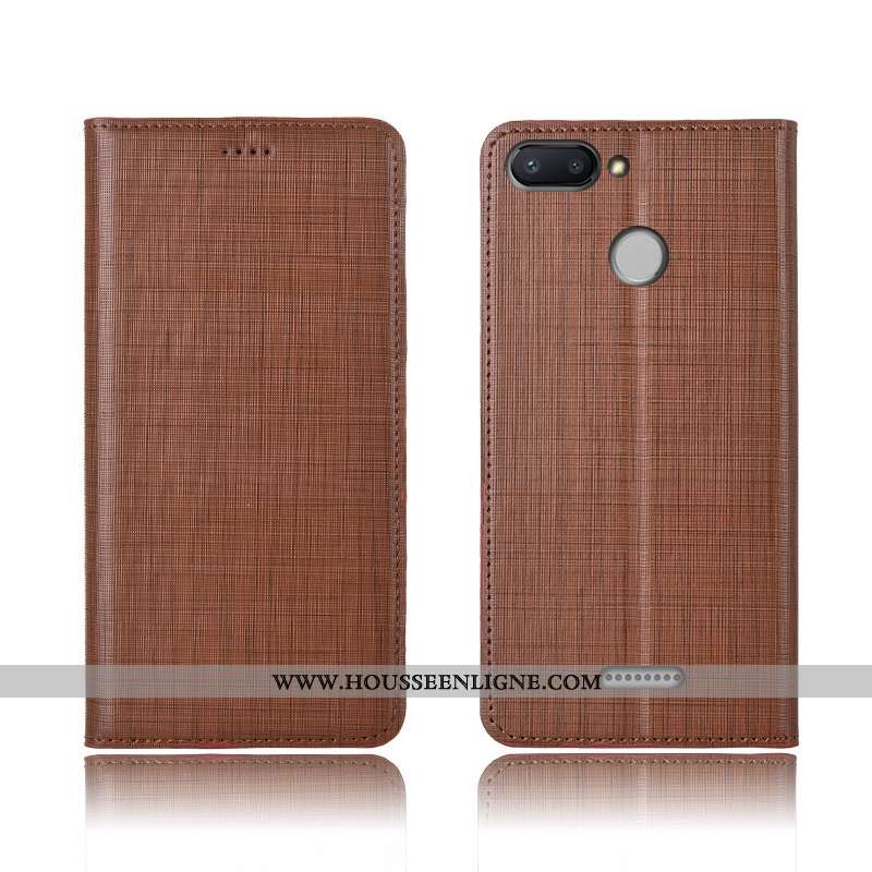 Housse Xiaomi Redmi 6 Silicone Protection Cuir Véritable Incassable Cuir Fluide Doux Nouveau Rouge