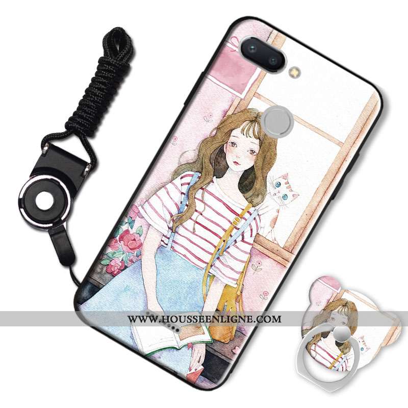 Housse Xiaomi Redmi 6 Silicone Protection Noir Petit Ornements Suspendus Incassable Personnalité