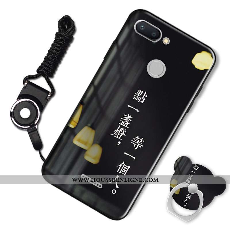 Housse Xiaomi Redmi 6 Silicone Protection Noir Petit Ornements Suspendus Incassable Personnalité