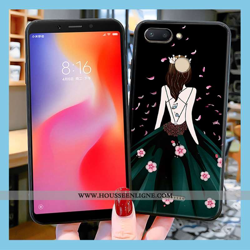 Housse Xiaomi Redmi 6 Silicone Protection Noir Petit Ornements Suspendus Incassable Personnalité