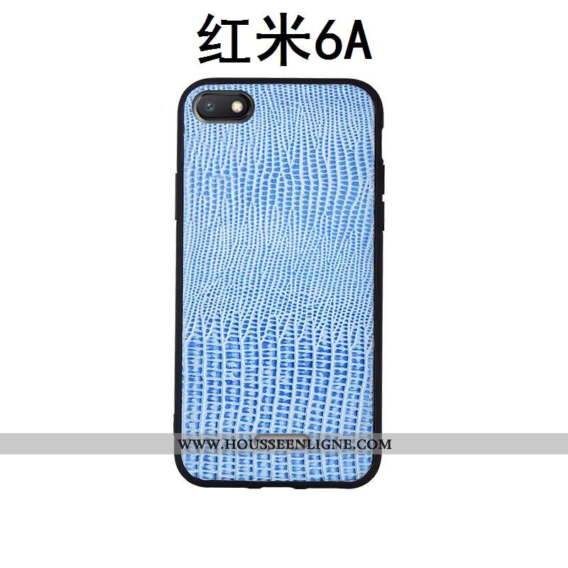 Housse Xiaomi Redmi 6a Cuir Fluide Doux Incassable Silicone Bleu Nouveau Tout Compris