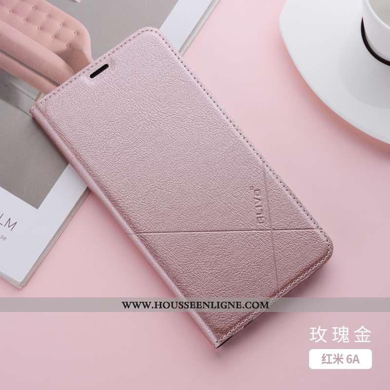 Housse Xiaomi Redmi 6a Silicone Protection Créatif Rouge Cuir Téléphone Portable Étui Rose