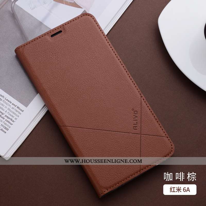 Housse Xiaomi Redmi 6a Silicone Protection Créatif Rouge Cuir Téléphone Portable Étui Rose