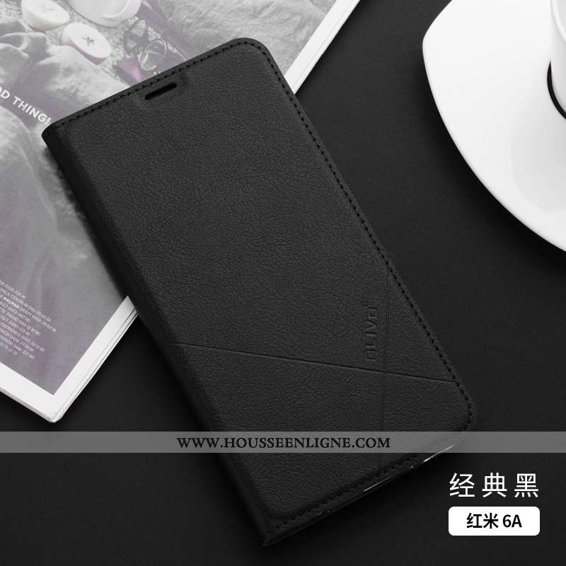 Housse Xiaomi Redmi 6a Silicone Protection Créatif Rouge Cuir Téléphone Portable Étui Rose