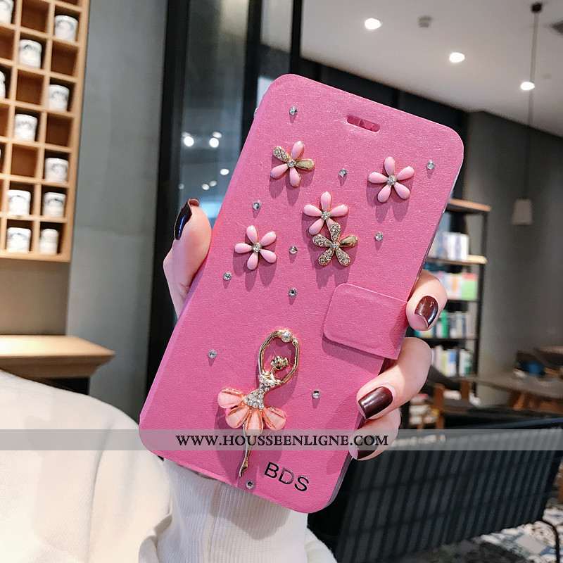 Housse Xiaomi Redmi 6a Tendance Cuir Coque Petit Ornements Suspendus Incassable Protection Rose