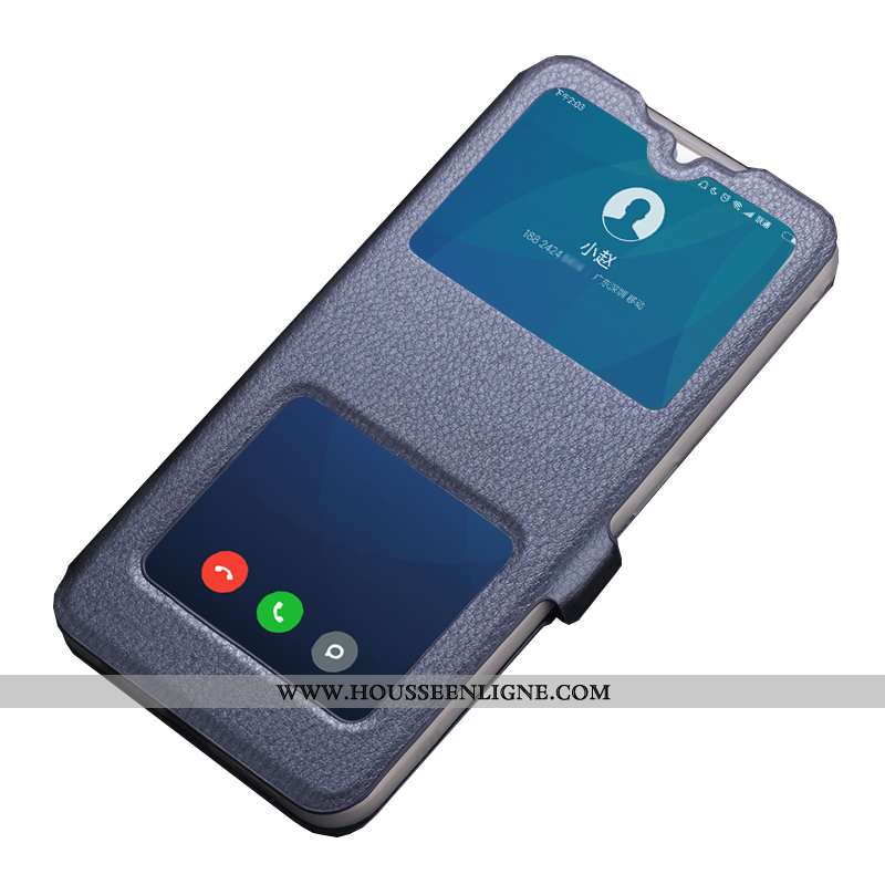 Housse Xiaomi Redmi 7 Cuir Fluide Doux Ouvrir La Fenêtre Coque Silicone Clamshell Protection Doré