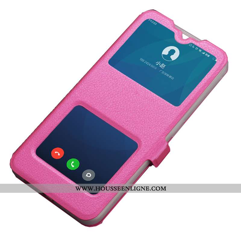 Housse Xiaomi Redmi 7 Cuir Fluide Doux Ouvrir La Fenêtre Coque Silicone Clamshell Protection Doré