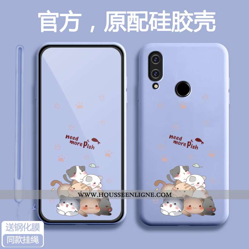 Housse Xiaomi Redmi 7 Silicone Protection Bleu Fluide Doux Étui Ultra Téléphone Portable