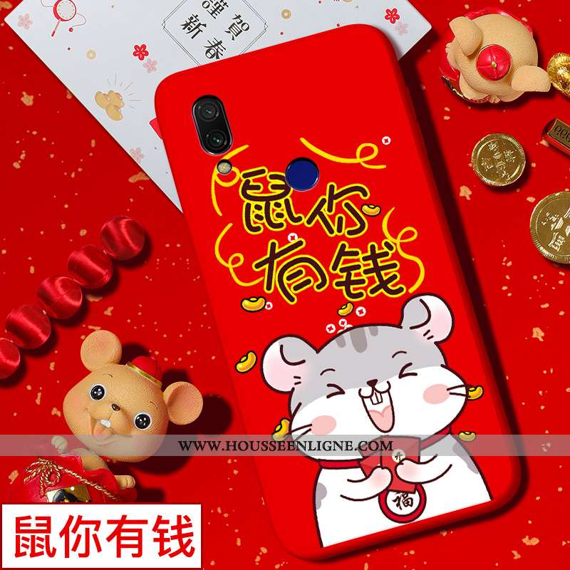Housse Xiaomi Redmi 7 Tendance Silicone Rouge Style Chinois Nouveau Protection Dessin Animé