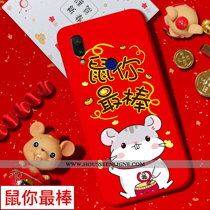 Housse Xiaomi Redmi 7 Tendance Silicone Rouge Style Chinois Nouveau Protection Dessin Animé