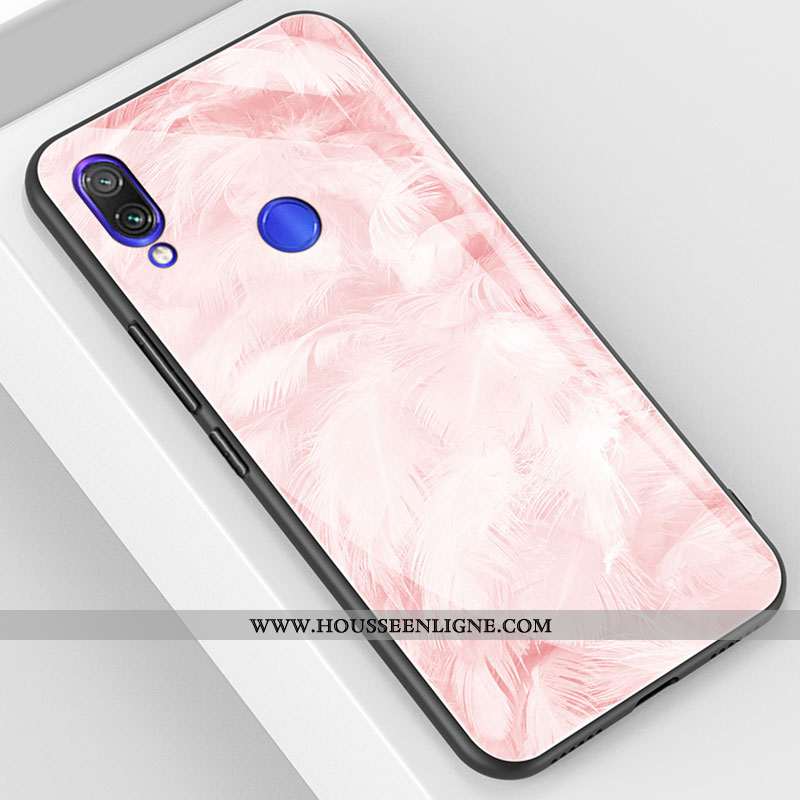 Housse Xiaomi Redmi 7 Verre Tendance Petit Téléphone Portable Tout Compris Protection Coque Bleu