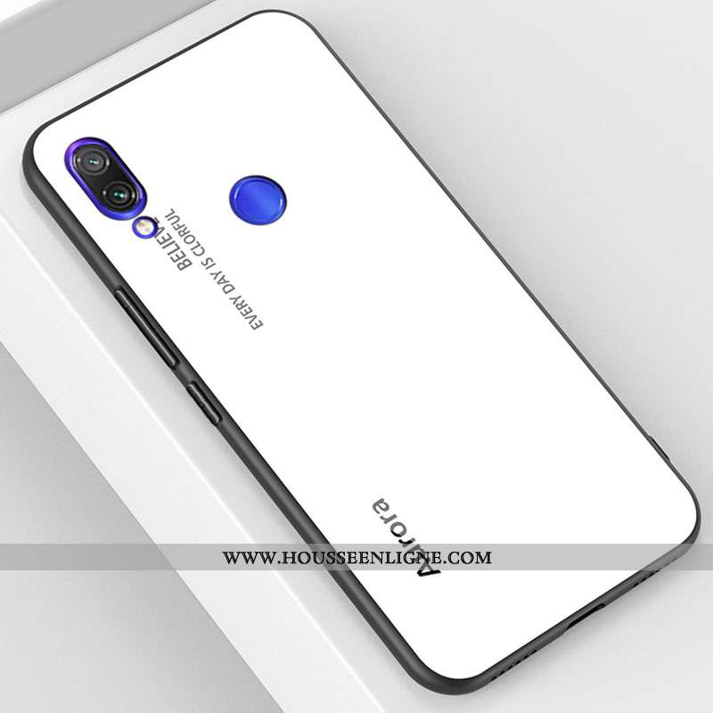 Housse Xiaomi Redmi 7 Verre Tendance Petit Téléphone Portable Tout Compris Protection Coque Bleu