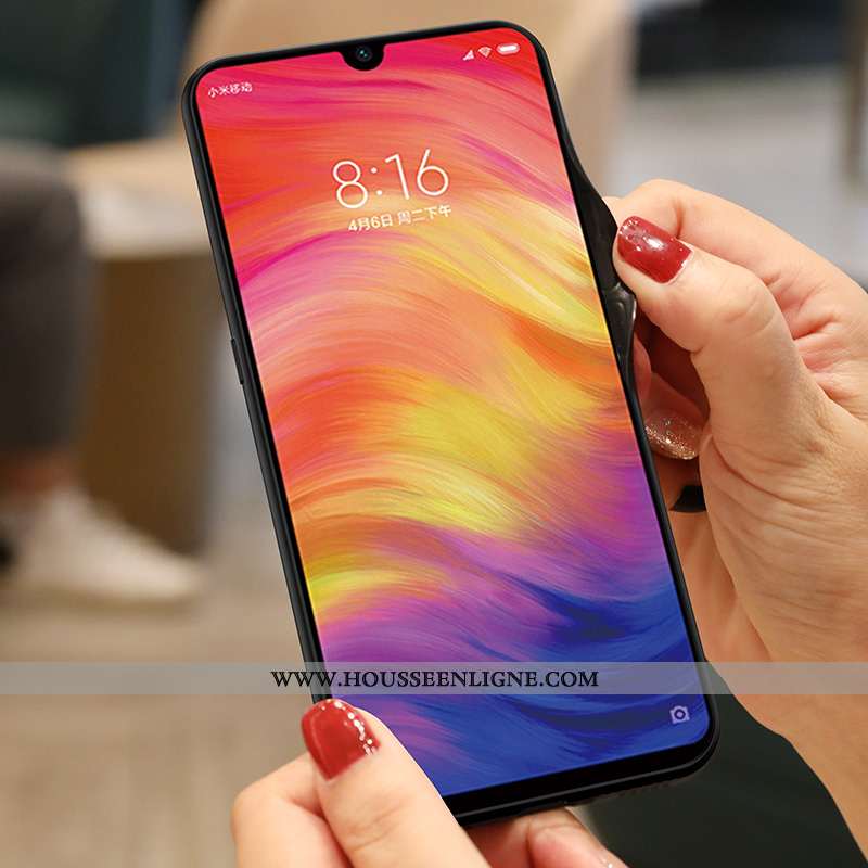 Housse Xiaomi Redmi 7 Verre Tendance Petit Téléphone Portable Tout Compris Protection Coque Bleu