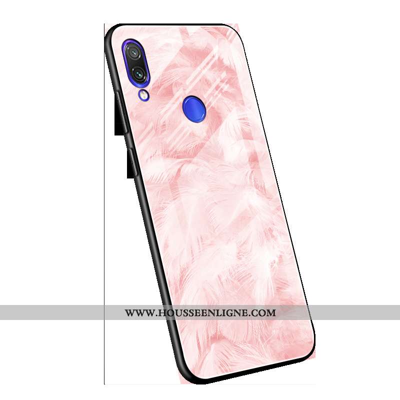 Housse Xiaomi Redmi 7 Verre Tendance Petit Téléphone Portable Tout Compris Protection Coque Bleu