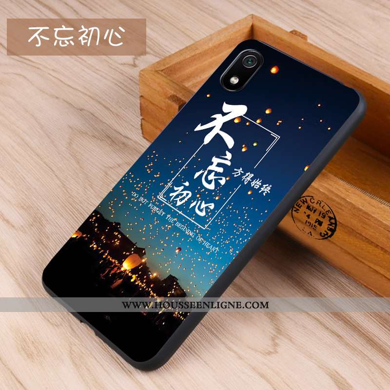 Housse Xiaomi Redmi 7a Créatif Tendance Coque Téléphone Portable Rouge Petit Net Rouge Bleu Foncé
