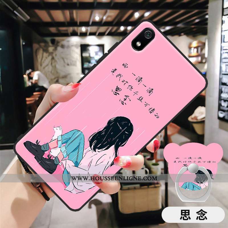 Housse Xiaomi Redmi 7a Dessin Animé Légère Coque Incassable Rose Amoureux Rouge