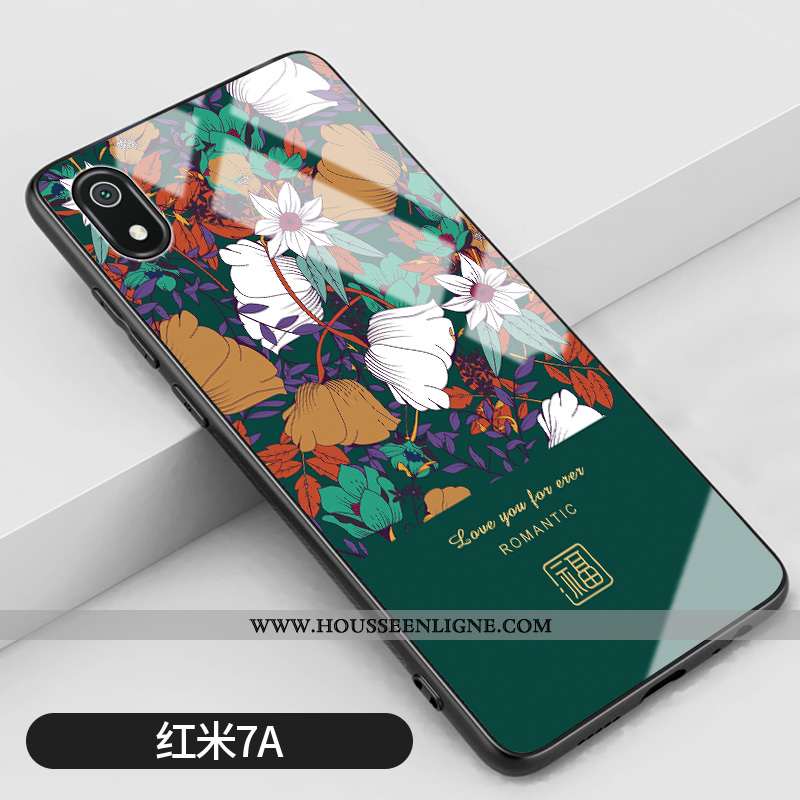 Housse Xiaomi Redmi 7a Silicone Mode Art Net Rouge Tout Compris Miroir Vintage Verte
