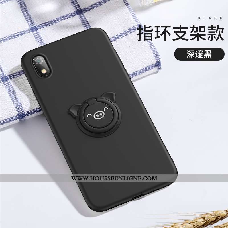 Housse Xiaomi Redmi 7a Silicone Protection Vert Simple Anneau Rouge Tout Compris Verte