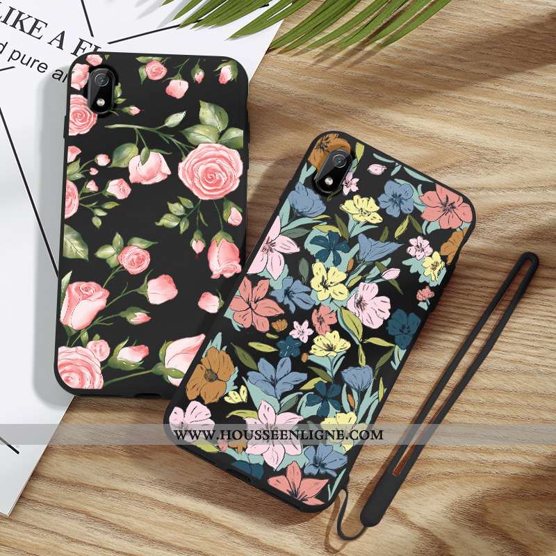 Housse Xiaomi Redmi 7a Tendance Légère Noir Incassable Coque Créatif Mode