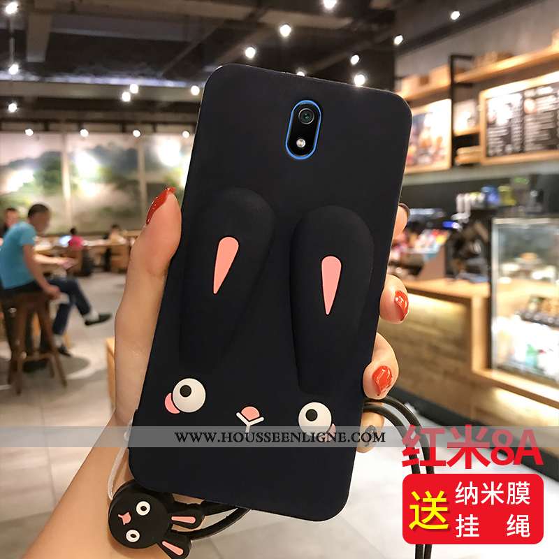 Housse Xiaomi Redmi 8a Fluide Doux Silicone Coque Ornements Suspendus Personnalité Rouge Étui Rose