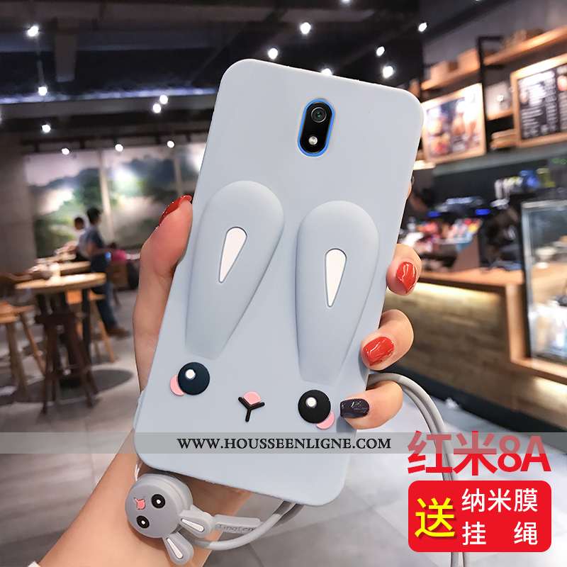 Housse Xiaomi Redmi 8a Fluide Doux Silicone Coque Ornements Suspendus Personnalité Rouge Étui Rose