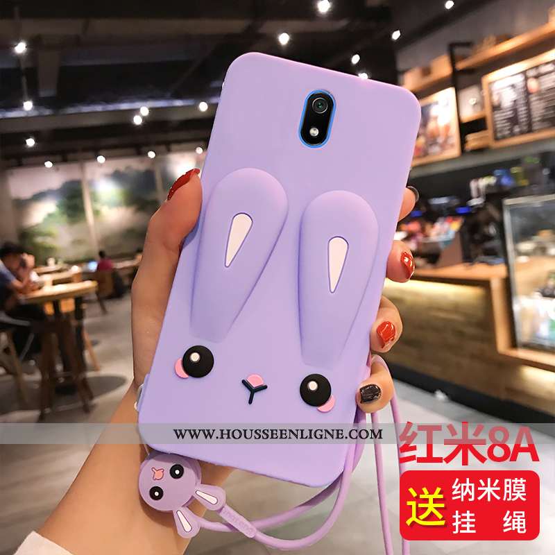 Housse Xiaomi Redmi 8a Fluide Doux Silicone Coque Ornements Suspendus Personnalité Rouge Étui Rose