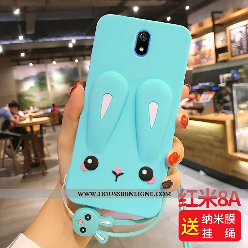 Housse Xiaomi Redmi 8a Fluide Doux Silicone Coque Ornements Suspendus Personnalité Rouge Étui Rose