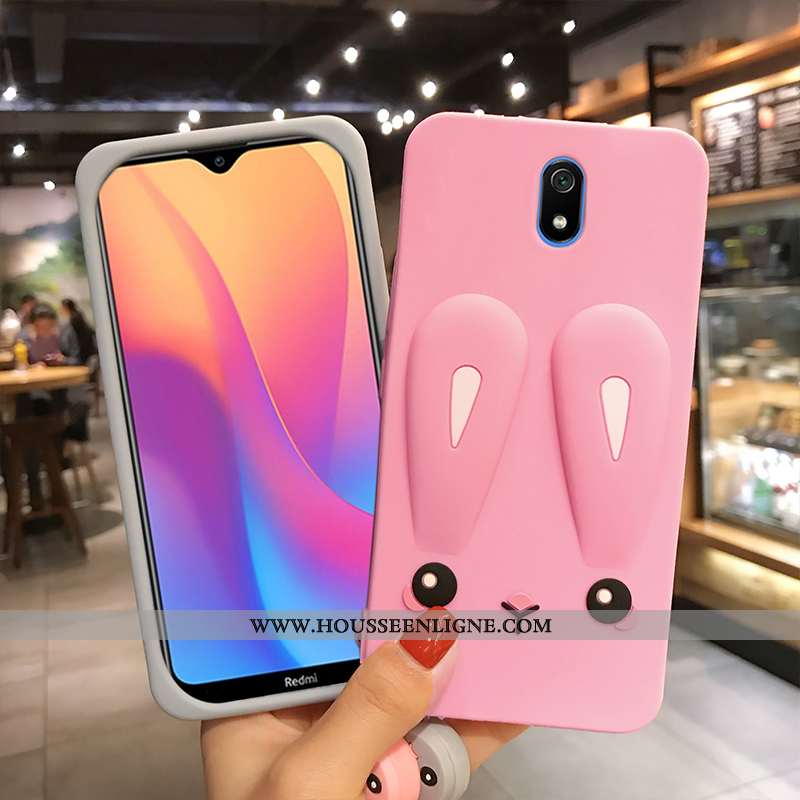 Housse Xiaomi Redmi 8a Fluide Doux Silicone Coque Ornements Suspendus Personnalité Rouge Étui Rose