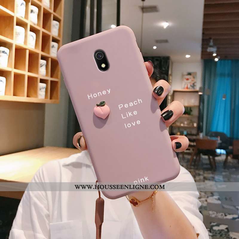Housse Xiaomi Redmi 8a Fluide Doux Silicone Petit Créatif Dimensionnel Rouge Tendance Rose