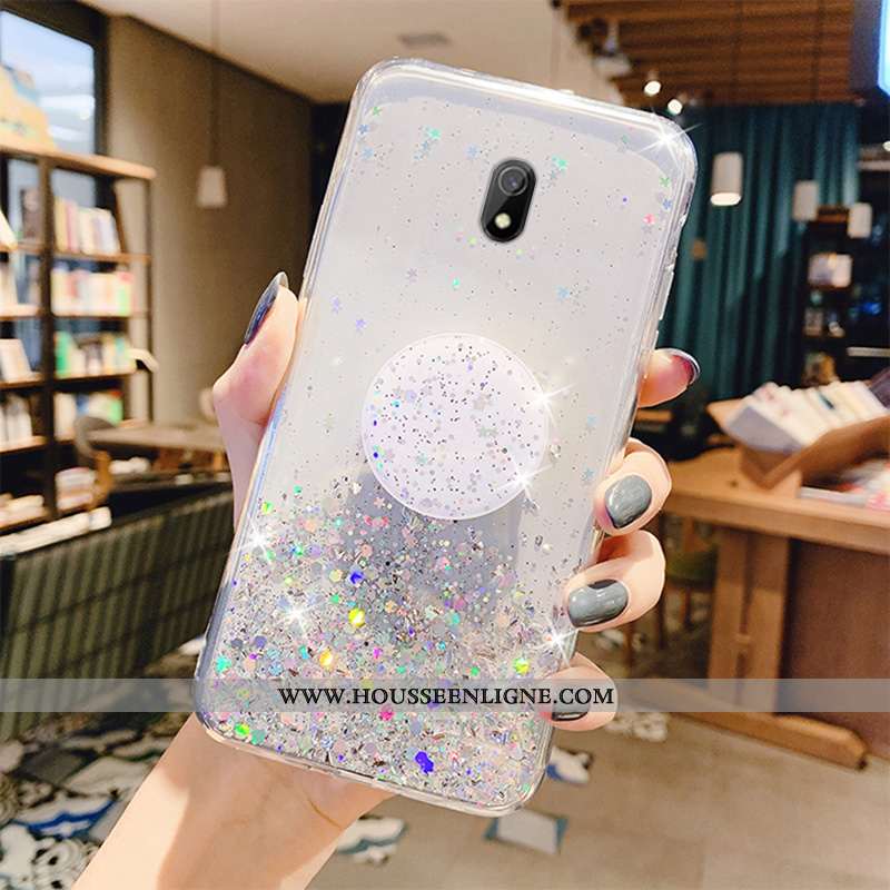 Housse Xiaomi Redmi 8a Fluide Doux Silicone Étui Frais Transparent Tendance Incassable Rose