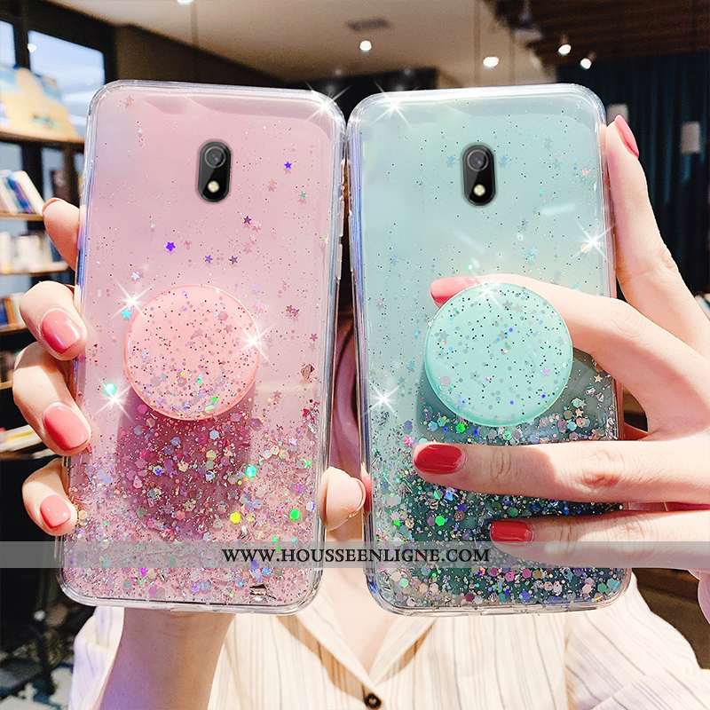 Housse Xiaomi Redmi 8a Fluide Doux Silicone Étui Frais Transparent Tendance Incassable Rose