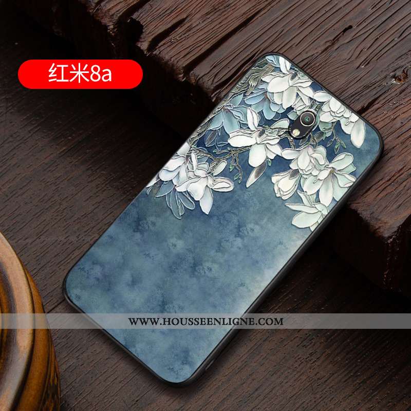 Housse Xiaomi Redmi 8a Gaufrage Ultra Coque Personnalité Étui Rouge Blanc Blanche