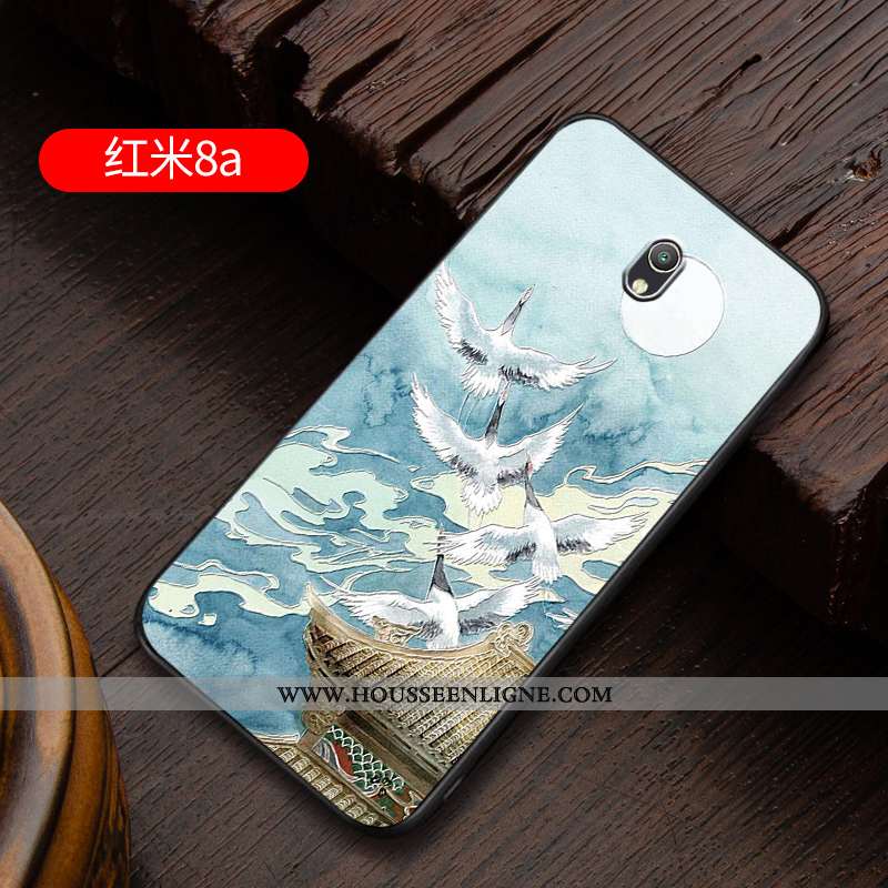 Housse Xiaomi Redmi 8a Gaufrage Ultra Coque Personnalité Étui Rouge Blanc Blanche