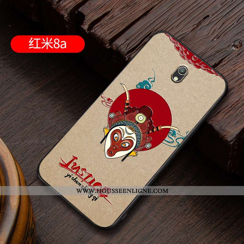 Housse Xiaomi Redmi 8a Gaufrage Ultra Coque Personnalité Étui Rouge Blanc Blanche