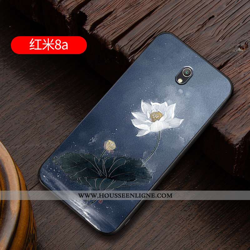 Housse Xiaomi Redmi 8a Gaufrage Ultra Coque Personnalité Étui Rouge Blanc Blanche