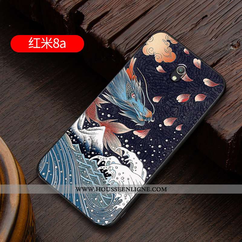 Housse Xiaomi Redmi 8a Gaufrage Ultra Coque Personnalité Étui Rouge Blanc Blanche