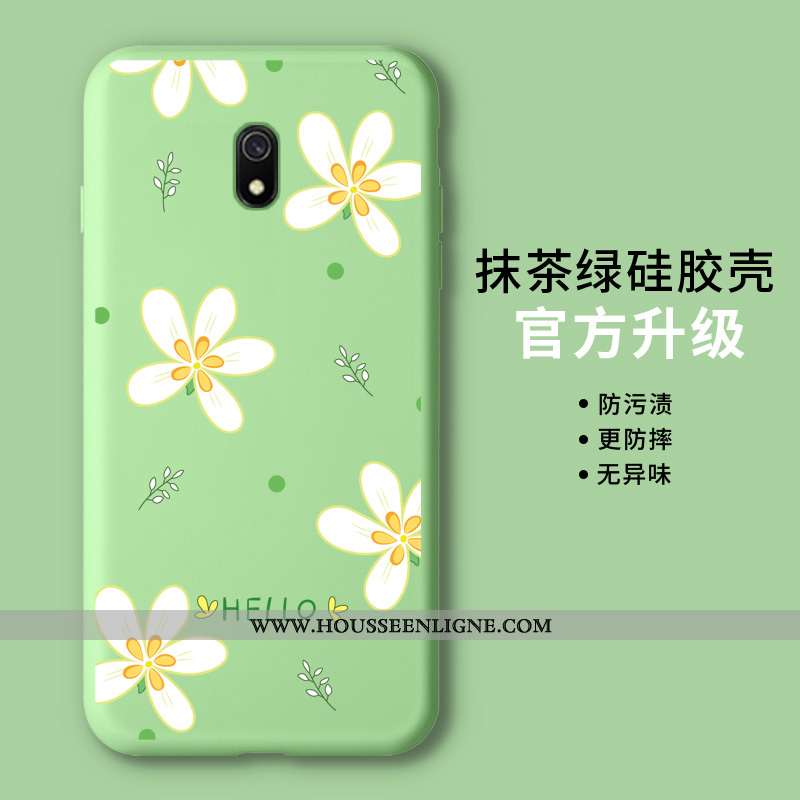 Housse Xiaomi Redmi 8a Légère Fluide Doux Vert Coque Créatif Incassable Tendance Verte