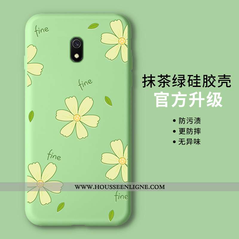 Housse Xiaomi Redmi 8a Légère Fluide Doux Vert Coque Créatif Incassable Tendance Verte