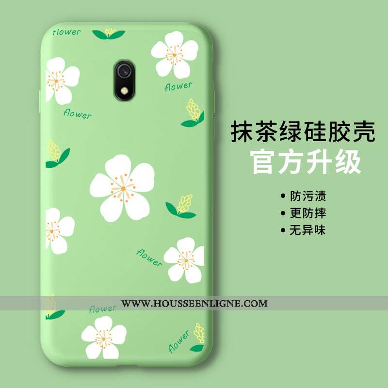 Housse Xiaomi Redmi 8a Légère Fluide Doux Vert Coque Créatif Incassable Tendance Verte